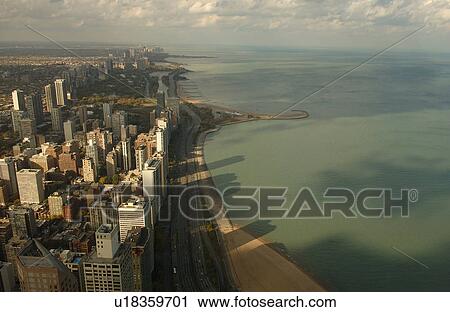 Stock Image - Aerial View of Chicago. Fotosearch