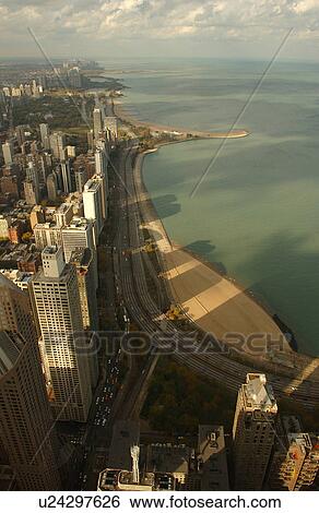 Aerial View of Chicago View Large Photo Image Stock Photograph - Aerial View of Chicago. Fotosearch