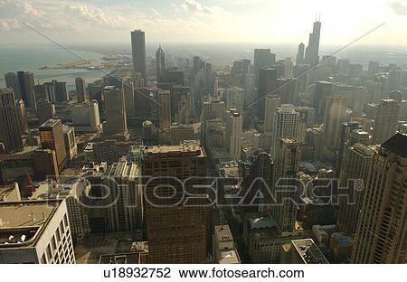 Stock Image - High-rise buildings in Chicago. Fotosearch