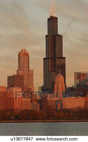 High rise buildings in Chicago View Large Photo Image Stock Photo - High rise buildings in Chicago. Fotosearch