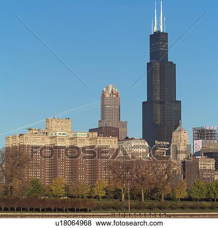Stock Photo - High-rise buildings in Chicago. Fotosearch