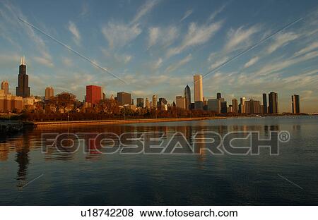 Stock Photo - High rise buildings in Chicago. Fotosearch