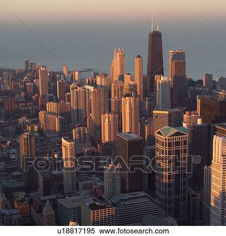 Stock Photography - High-rise buildings in Chicago. Fotosearch