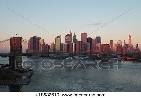 Stock Photo - New York City - view from Manhattan Bridge. Fotosearch