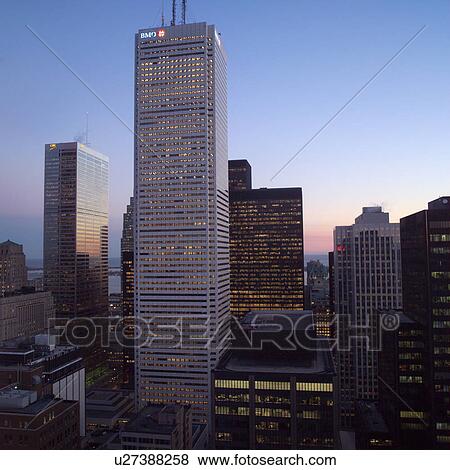 Stock Photo - Twilight over City Toronto Ontario Canada. Fotosearch
