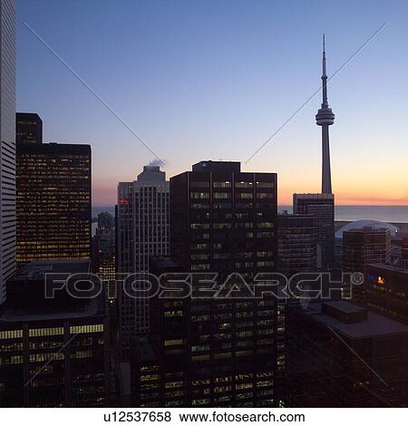 Twilight over City Toronto Ontario Canada View Large Photo Image Stock Photo - Twilight over City Toronto Ontario Canada. Fotosearch