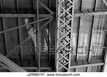 Stock Image - Ceiling joists in a warehouse. Fotosearch