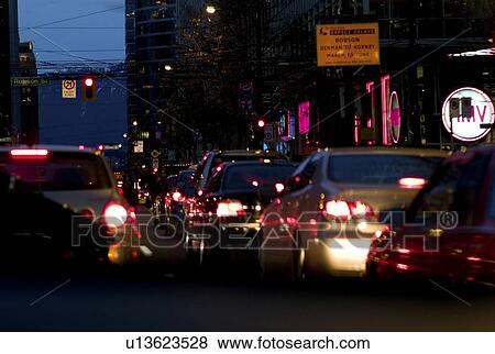 Traffic in downtown Vancouver View Large Photo Image Stock Photo - Traffic in downtown Vancouver. Fotosearch