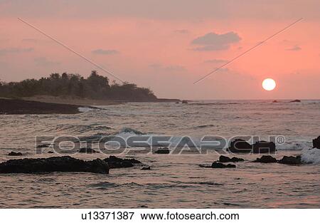 Big Island of Hawaii - sunset from beach View Large Photo Image Stock Photo - Big Island of Hawaii - sunset from beach. Fotosearch