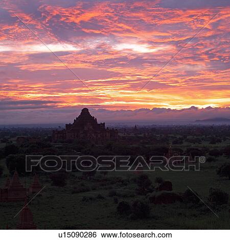 Twilight sky over Bagan landscape View Large Photo Image Stock Photograph - Twilight sky over Bagan landscape. Fotosearch