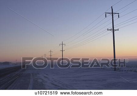 Stock Photo - winter in Manitoba, prairie scene. Fotosearch