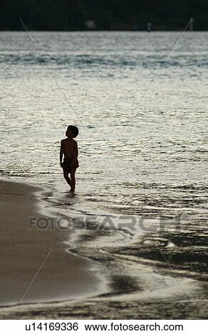 Silhouette of a young boy (6-8) standing on a beach View Large Photo Image Stock Photograph - Silhouette of a young boy (6-8) standing on a beach. Fotosearch