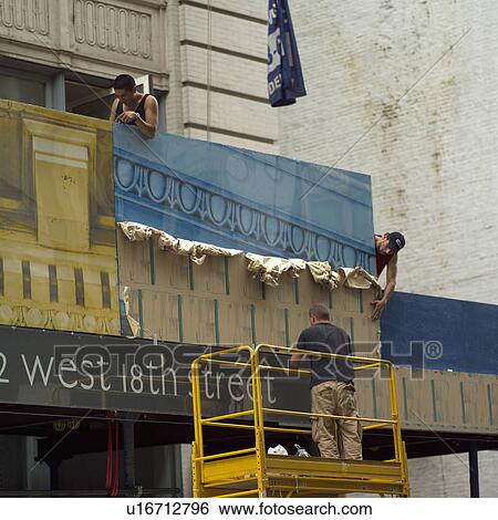 Workmen, New York City View Large Photo Image Stock Photograph - Workmen, New York City. Fotosearch