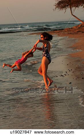Family on Beach - Hawaii View Large Photo Image Stock Photo - Family on Beach - Hawaii. Fotosearch