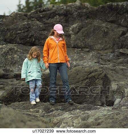Two girls walking along Wickaninnish Beach Trail View Large Photo Image Stock Photo - Two girls walking along Wickaninnish Beach Trail. Fotosearch
