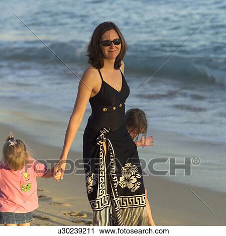 Mother and Children at the Beach View Large Photo Image Stock Image - Mother and Children at the Beach. Fotosearch