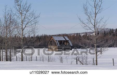 Old shed on snowy farmland View Large Photo Image Stock Photo - Old shed on snowy farmland. Fotosearch