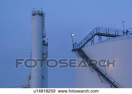 Stock Photo - Smokestacks in Northern Alberta. Fotosearch