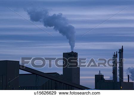 Smokestacks in Northern Alberta View Large Photo Image Stock Photo - Smokestacks in Northern Alberta. Fotosearch