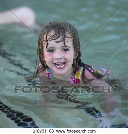 Stock Photo - Young Girl in Pool. Fotosearch
