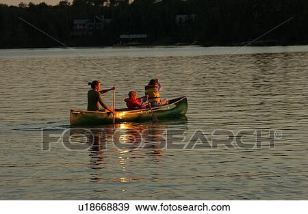 Family Canoeing View Large Photo Image Stock Photo - Family Canoeing. Fotosearch