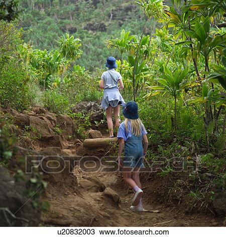 Young Girls Walking on Trail View Large Photo Image Stock Image - Young Girls Walking on Trail. Fotosearch
