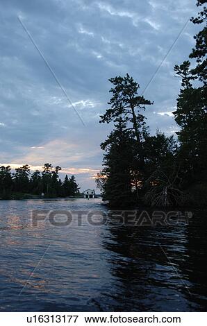 Stock Photo - Lake of the Woods at twilight. Fotosearch