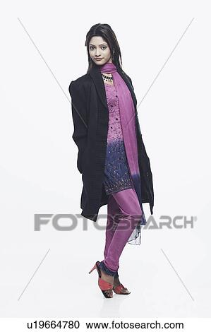 Stock Image - Portrait of a young woman posing. Fotosearch