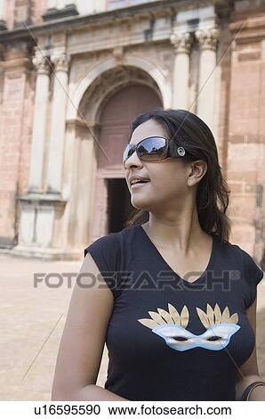 Close-up of a young woman, Goa, India View Large Photo Image Stock Image - Close-up of a young woman, Goa, India. Fotosearch
