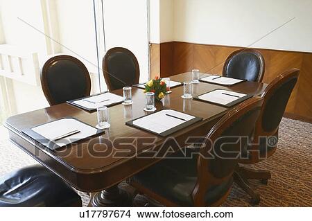 Interiors of an empty conference room View Large Photo Image Picture - Interiors of an empty conference room. Fotosearch
