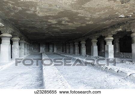 Columns in a cave, Ellora, Aurangabad, Maharashtra, India View Large Photo Image Stock Photography - Columns in a cave, Ellora, Aurangabad, Maharashtra, India. Fotosearch