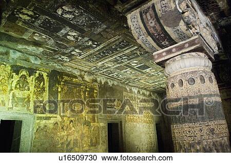 Mural on the wall of a cave, Ajanta, Maharashtra, India View Large Photo Image Stock Image - Mural on the wall of a cave, Ajanta, Maharashtra, India. Fotosearch