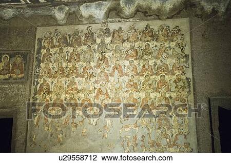 Mural on the wall of a cave, Ajanta, Maharashtra, India View Large Photo Image Stock Image - Mural on the wall of a cave, Ajanta, Maharashtra, India. Fotosearch