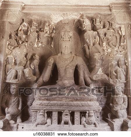 Statues carved in a cave, Ellora, Aurangabad, Maharashtra, India View Large Photo Image Stock Image - Statues carved in a cave, Ellora, Aurangabad, Maharashtra, India. Fotosearch