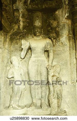 Statues in a cave, Ellora, Aurangabad, Maharashtra, India View Large Photo Image Stock Image - Statues in a cave, Ellora, Aurangabad, Maharashtra, India. Fotosearch