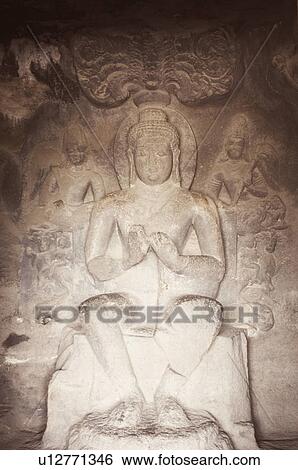 Statues in a cave, Ellora, Aurangabad, Maharashtra, India View Large Photo Image Stock Photograph - Statues in a cave, Ellora, Aurangabad, Maharashtra, India. Fotosearch