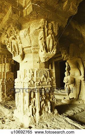 Statues in a cave, Ellora, Aurangabad, Maharashtra, India View Large Photo Image Stock Photography - Statues in a cave, Ellora, Aurangabad, Maharashtra, India. Fotosearch