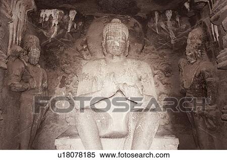 Statues in a cave, Ellora, Aurangabad, Maharashtra, India View Large Photo Image Stock Photography - Statues in a cave, Ellora, Aurangabad, Maharashtra, India. Fotosearch