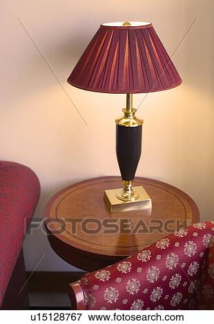 Stock Photo - Close-up of a lamp on a table. Fotosearch