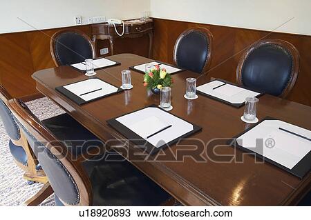 Interiors of an empty conference room View Large Photo Image Stock Image - Interiors of an empty conference room. Fotosearch