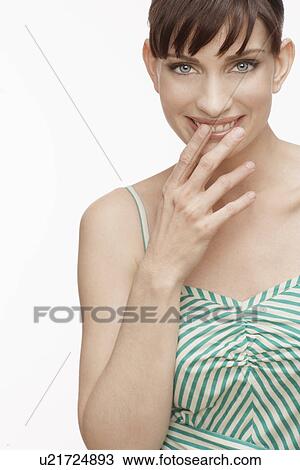 Mid adult woman (portrait) View Large Photo Image Stock Image - Mid adult woman (portrait). Fotosearch