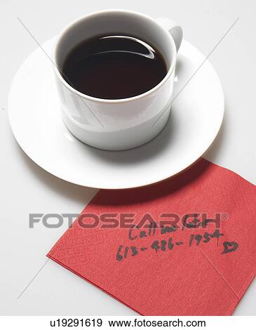 Message on Napkin Beside Coffee Cup View Large Photo Image Stock Photo - Message on Napkin Beside Coffee Cup. Fotosearch