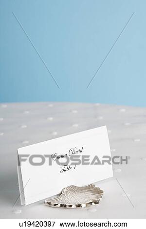 Stock Photo - Place card on table. Fotosearch