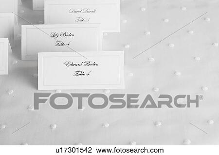 Place cards for wedding guests (close-up) View Large Photo Image Stock Image - Place cards for wedding guests (close-up). Fotosearch