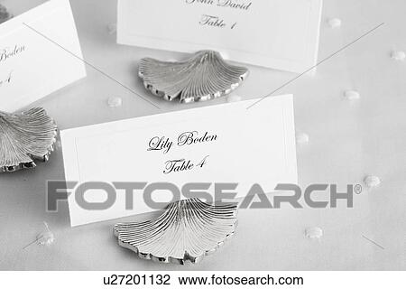 Place cards for wedding guests (close-up) View Large Photo Image Stock Image - Place cards for wedding guests (close-up). Fotosearch