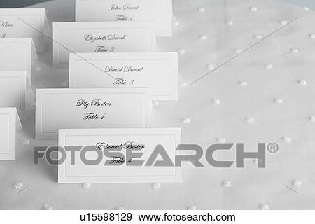 Place cards for wedding guests View Large Photo Image Stock Photo - Place cards for wedding guests. Fotosearch
