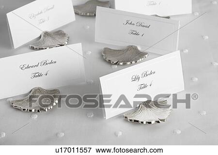 Place cards for wedding guests View Large Photo Image Stock Photo - Place cards for wedding guests. Fotosearch