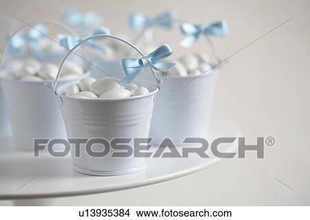 Wedding favors in decorative pails View Large Photo Image Picture - Wedding favors in decorative pails. Fotosearch