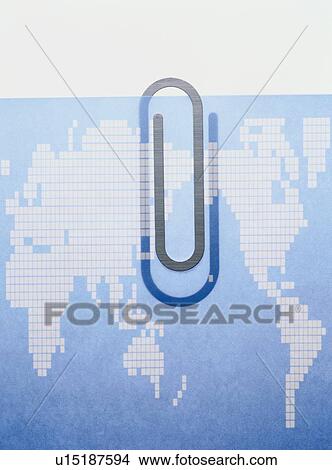 Paper Clip On World Map View Large Photo Image Picture - Paper Clip On World Map. Fotosearch