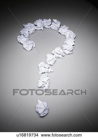 Picture - Question Mark Made of Crumbled Paper Balls. Fotosearch